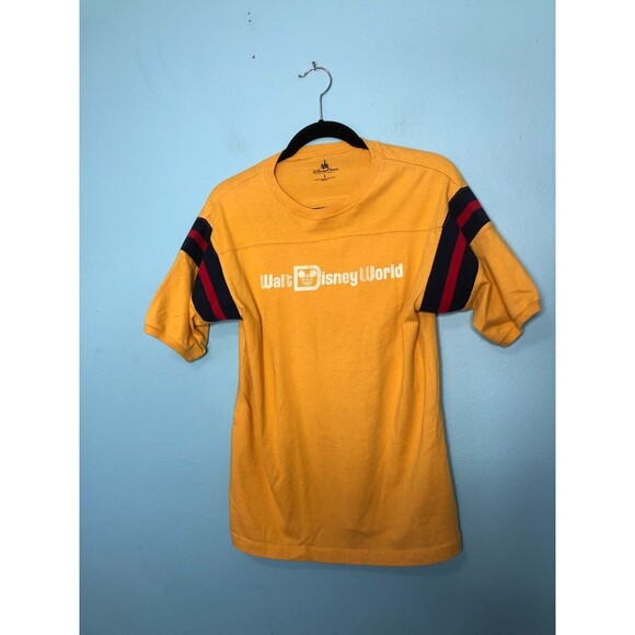 Disney T Shirt Men Small Yellow Mickey Mouse Disney World 40th Anniversary Retro - Picture 1 of 8